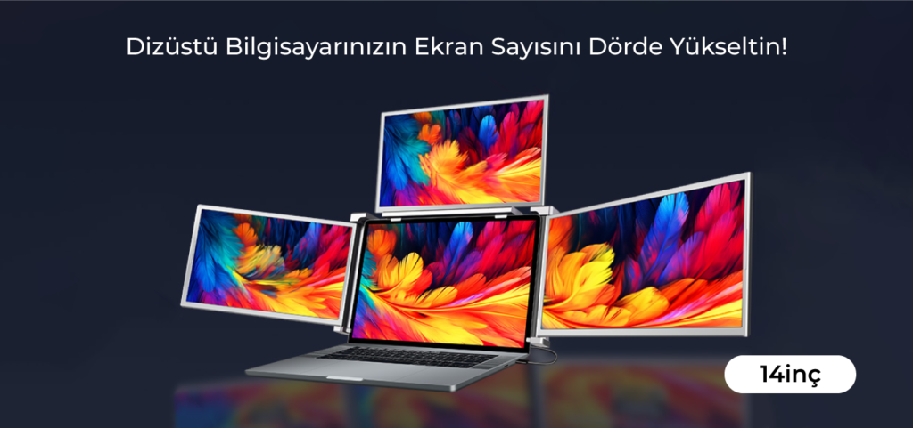 14" Üçlü Trimonitör ile ekran sayınızı dörde yüseltin