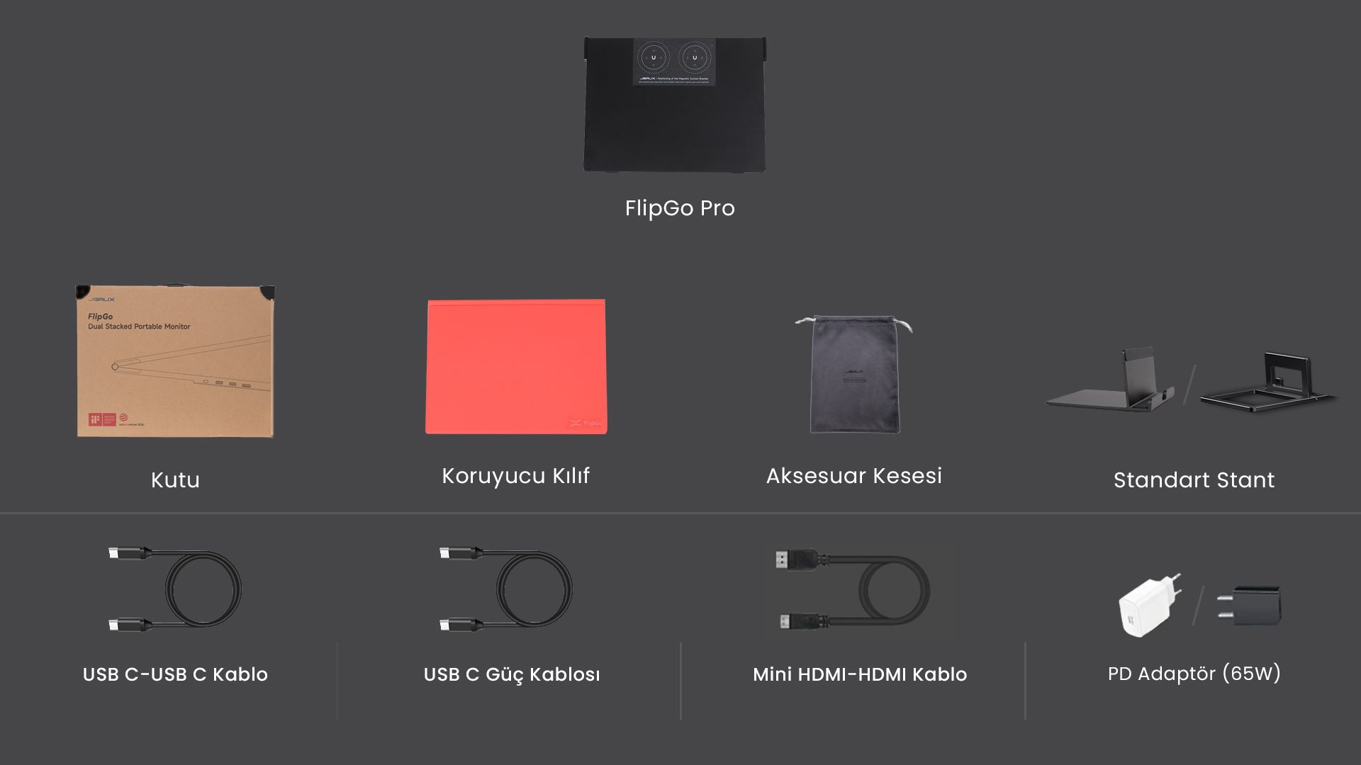 FlipGo Pro 13.5" Kutu İçeriği