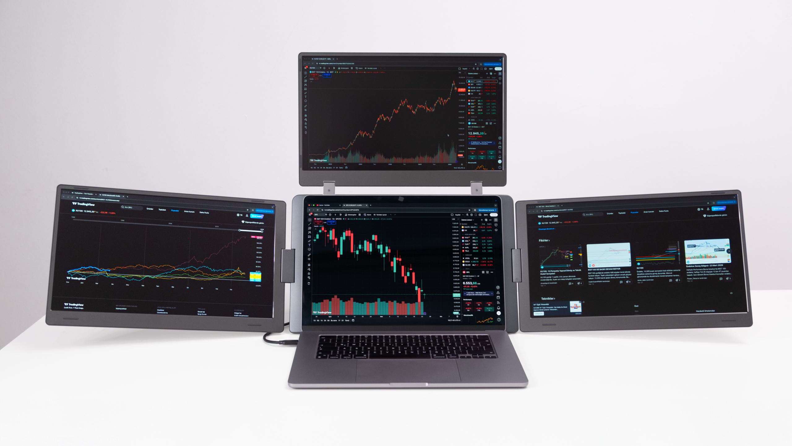 16" Üçlü Trimonitör (Sabit Panel)