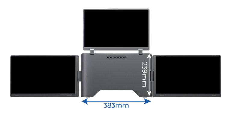 15.6" Üçlü Trimonitör (Sabit Panel) Ölçüler