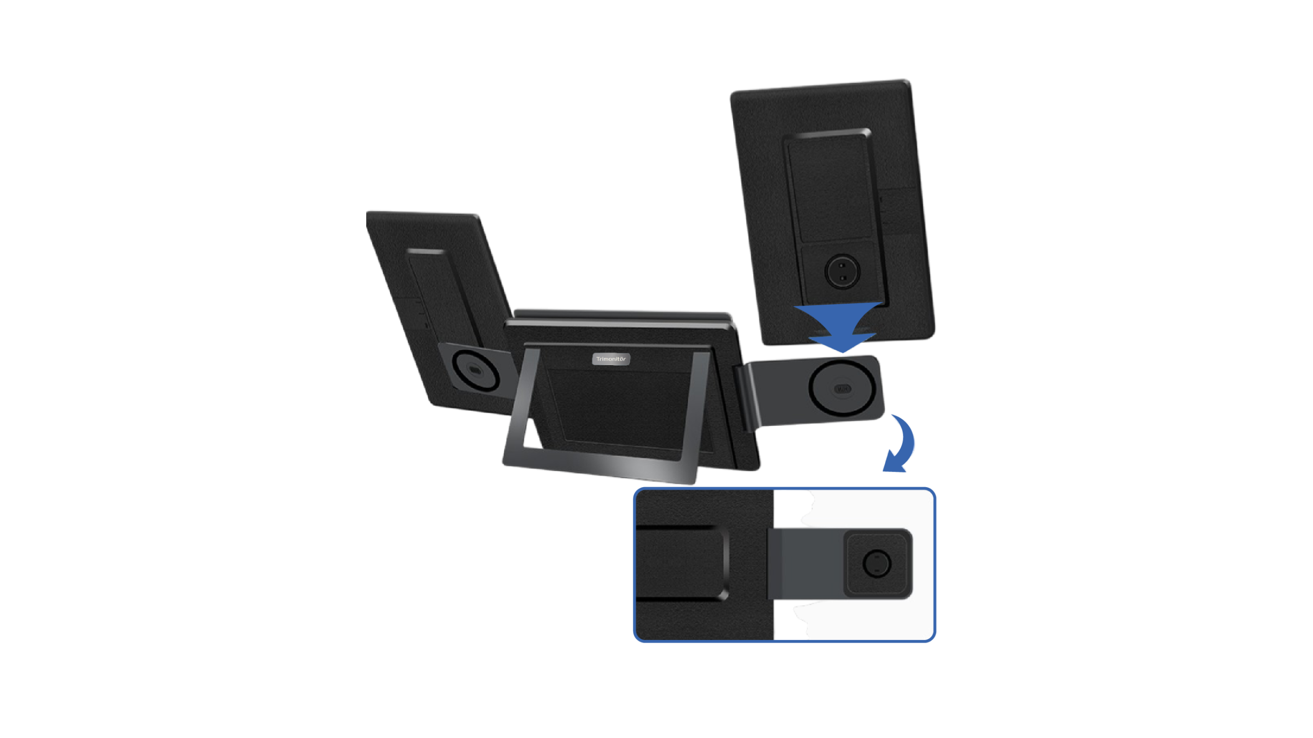 16" Trimonitör Horizon (Çok Kablolu) Dikey kullanılabilen ekranlar