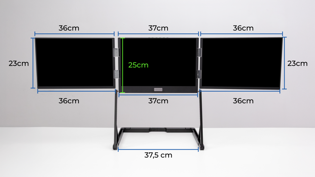 16" Üçlü Trimonitör (Stantlı) Ürün Ölçüleri